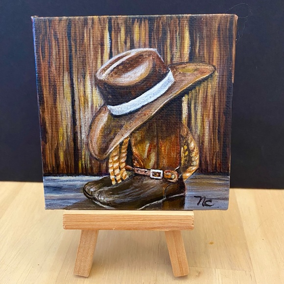 Hand Crafted Rustic Boots & Hat Art - Picture 4 of 4